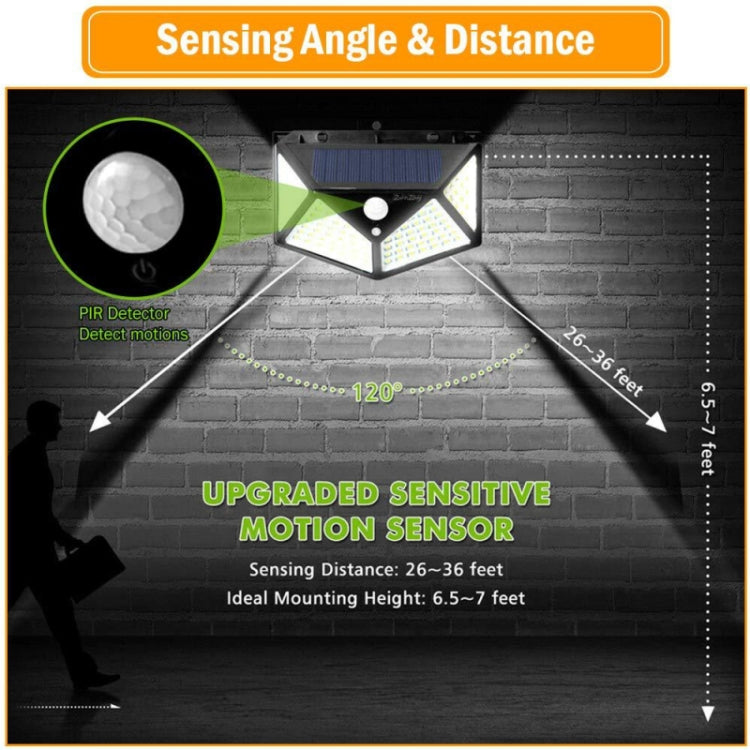Outdoor solar wall light with PIR motion sensor and wide detection angle