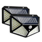 Black outdoor solar LED wall lights, 2-pack with motion sensor and tilting panels