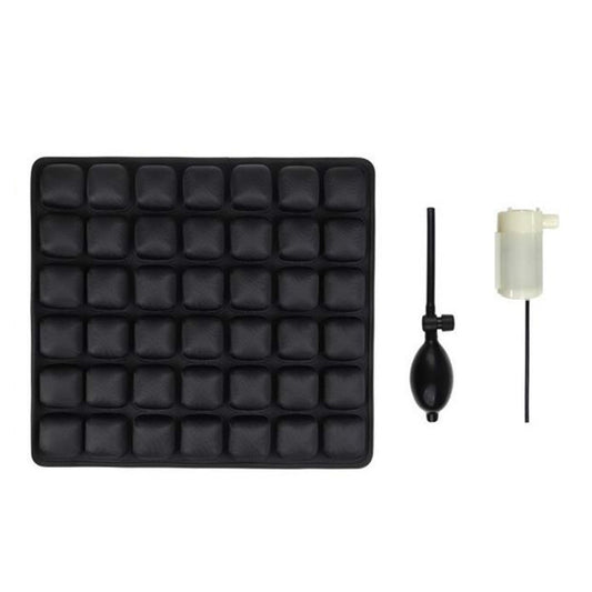 Black 3D airbag cushion with raised square grid for office seating support