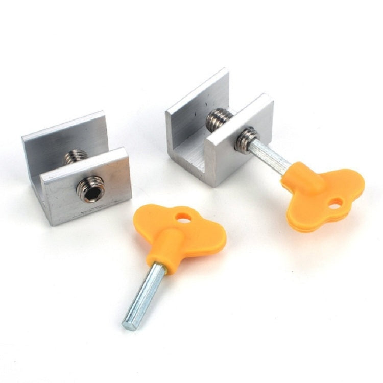 Double-hole lock brackets with two yellow keys and matching threaded cores