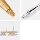 Copper hook remover close-up, bronze handle end with curved fork tip