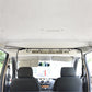 Car roof rod holder mounting loops and rail brackets inside the vehicle