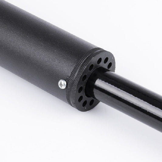 Mini hand bicycle pump barrel end with valve nozzle and sealing holes