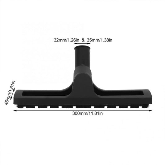 Black floor brush head attachment with 300mm nozzle, 32mm neck and 35mm opening