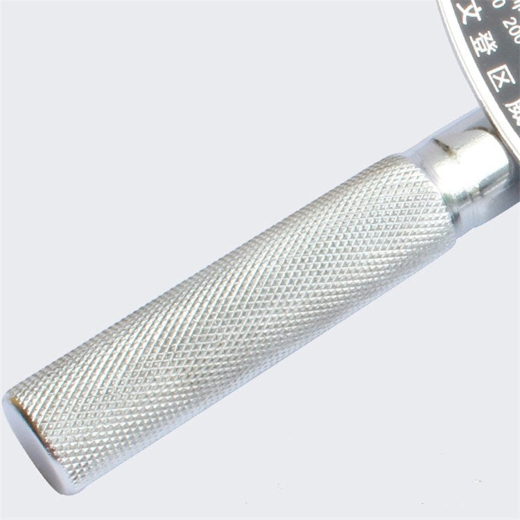 Textured white grip on a metal torque wrench housing with mounting collar