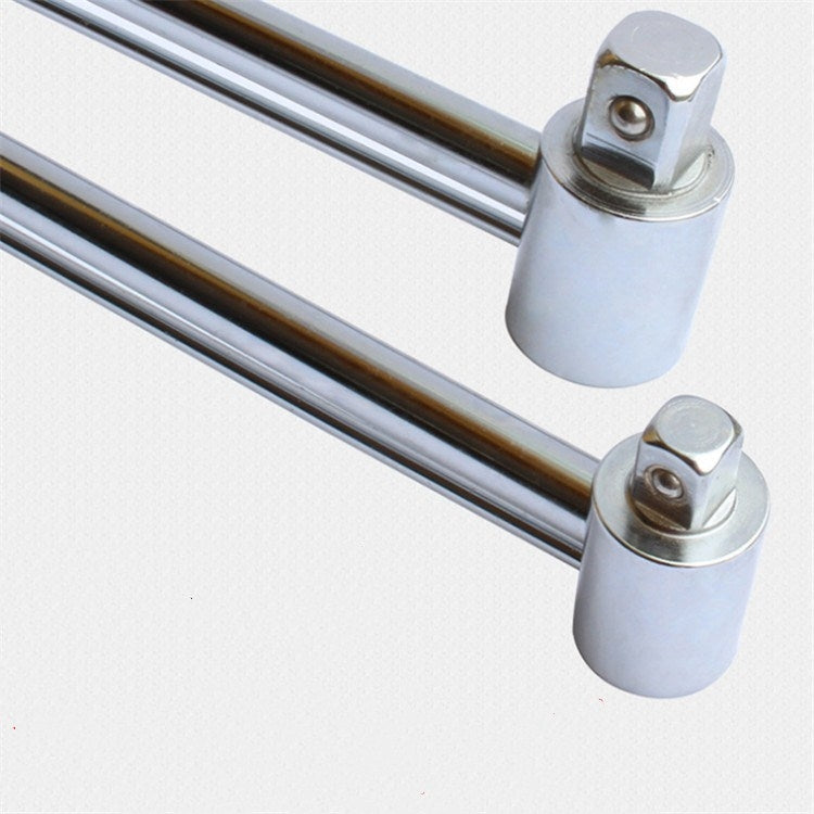 Metal torque wrench shafts with silver end caps and bolt-on hardware