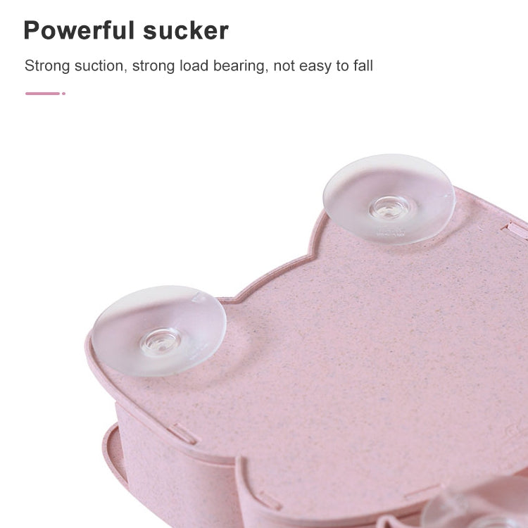 Pink suction mount toothbrush holder base with two round suction cups.