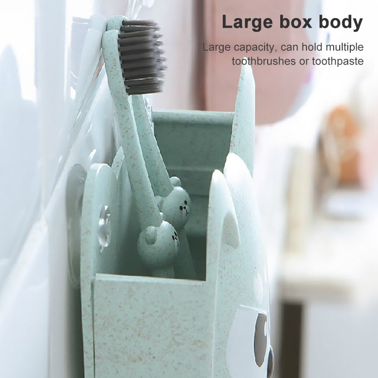 Blue cartoon dog toothbrush holder with multiple toothbrushes stored inside.