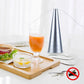 Silver cone fan on tabletop with no-insect symbol