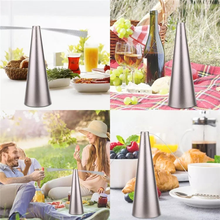 Silver cone fan with side airflow vents for repelling insects