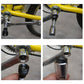 Bicycle bottom bracket tool in use on a bike frame with socket on crank area