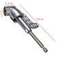 Silver long handle right angle drill bit holder with angled head and bit end