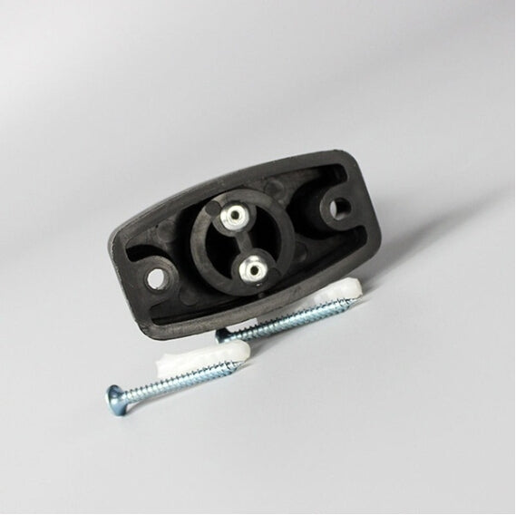 Black mounting bracket for guitar wall hanger with included screws