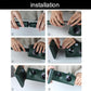 Solar animal repeller installation steps showing hands mounting the device on a stake