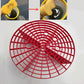 Red round car washing filter net insert with circular grid and multiple spoke arms