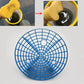 Blue circular sand and stone isolation filter net disc with grid spokes and center hub