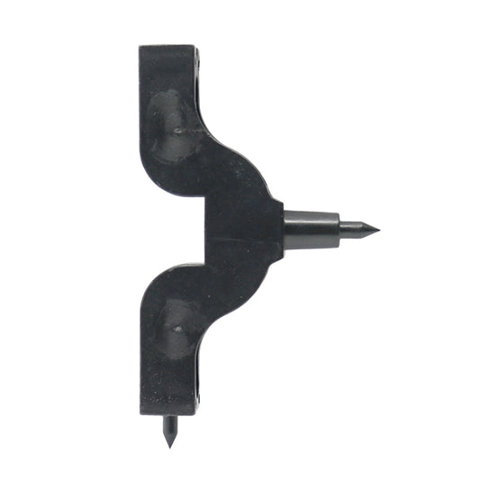 Mountain-shaped PE pipe dripper punch piece, black plastic, side view