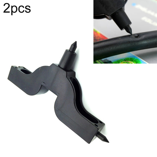 2-pack mountain-shaped PE pipe dripper hole punch tool, black plastic
