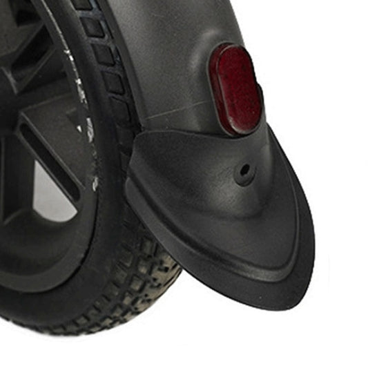 Black fishtail rubber scooter fender with red reflector and mounting hole