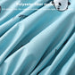 Waterproof shower hair cap fabric, light blue polyester with woven texture