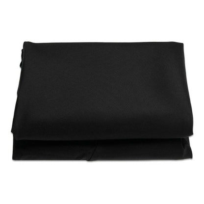 Black round umbrella replacement cloth cover, folded with side fastening tabs