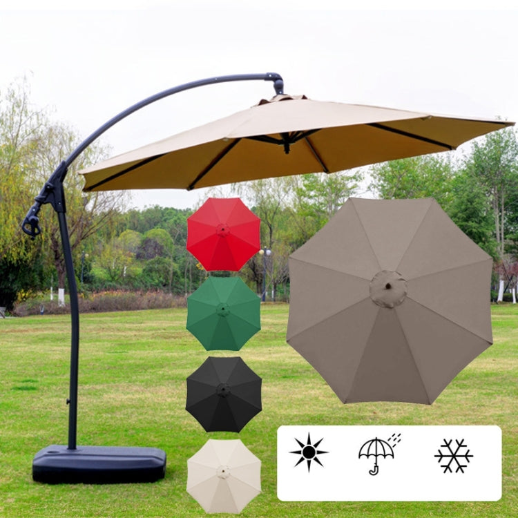 Garden patio umbrella with multicolor canopy sample and weather icons