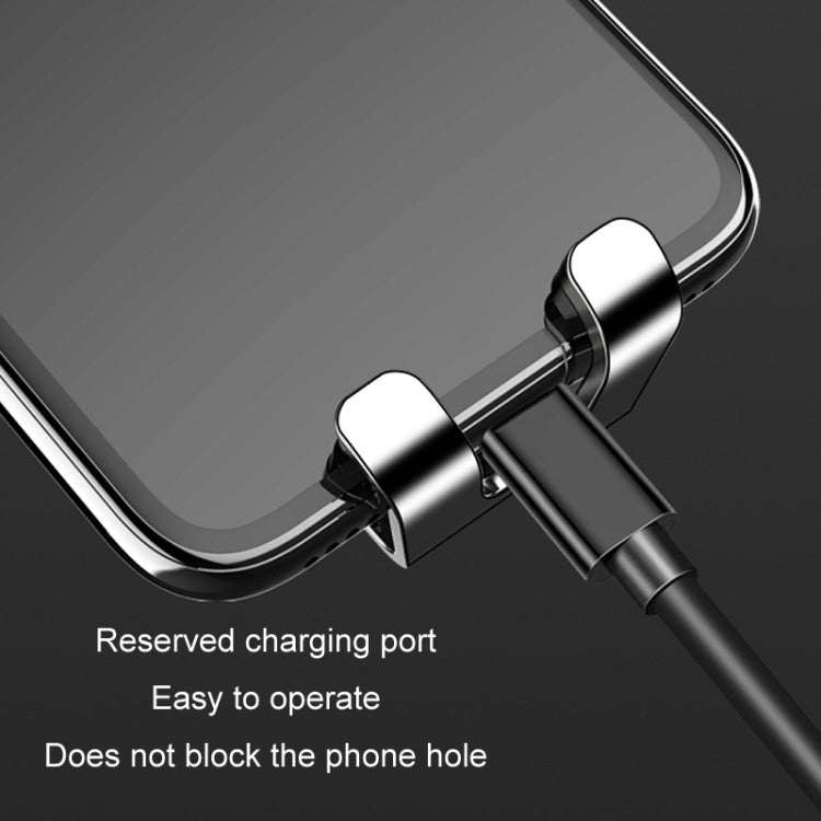 Black phone holder with open side for charging port and easy operation