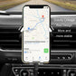 Black gravity phone holder mounted to car air vent with stable phone cradle