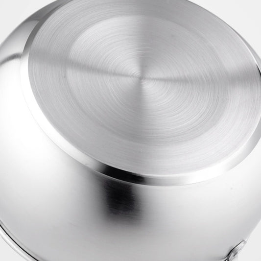 Stainless steel pot lid with brushed metal finish