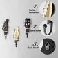 Guitar-shaped wall hooks with curved iron hook and back mounting hook details