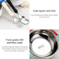 Stainless steel kids dinner plate bowl with molded fork and spoon utensils