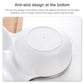 Kids dinner plate anti-skid bottom, white with curved edge and stainless rim