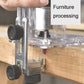 Electric woodworking trimmer with transparent base and guide for routing wood