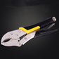 C-type locking pliers, 10-inch with black handles and yellow grip