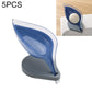 Transparent blue leaf suction soap holder set of 5 with grey base