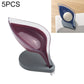 Transparent purple leaf suction soap holder set of 5 with grey base