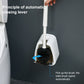 Wall-mounted toilet brush showing automatic opening and bristle insertion area