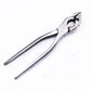 Leather pliers with straight punch head, long handle, metal jaws