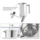Stainless steel French press coffee pot with U-shaped outlet and reusable filter can