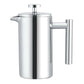 Stainless steel French pressure coffee pot with side handle and plunger lid