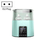 EU plug double bottle warmer sterilizer in mint, clear lid with two baby bottles and display