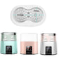 Double bottle warmer sterilizer with size diagram and three color options (white, mint, pink)