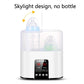 White double bottle warmer sterilizer with clear skylight top and two baby bottles, digital control