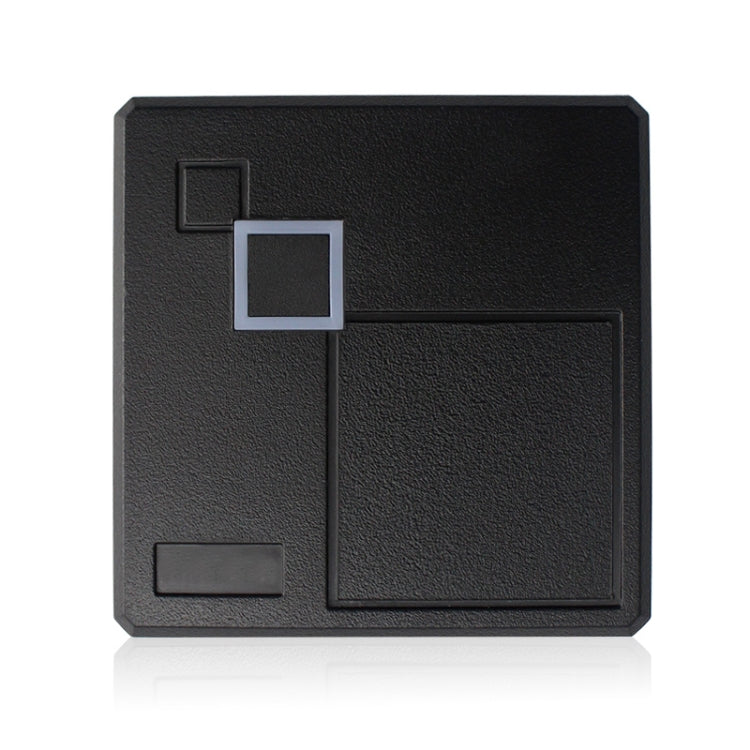 Black IC card reader case with square indicator window and textured surface
