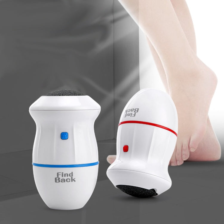 White USB foot grinder with textured abrasive head and red button