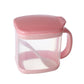 Pink plastic seasoning box with handle and flip lid, clear compartment for seasoning