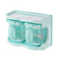 Teal plastic seasoning organizer with 2 hinged compartments (1 grid)