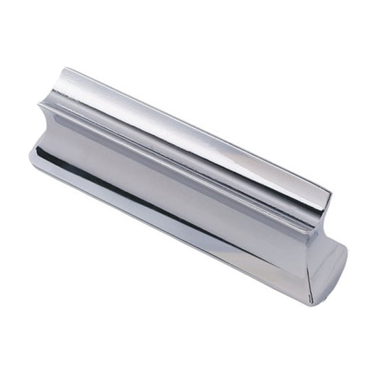 Silver metal guitar slider slide block with long channel and curved edges