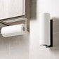 Wall-mounted roll holder towel rack, matte black with large toilet paper roll