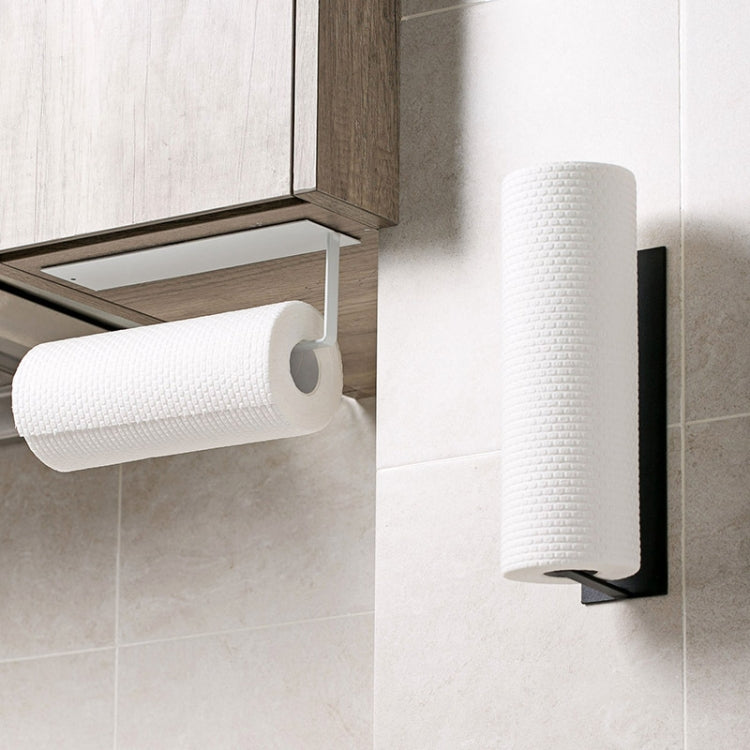 Wall-mounted roll holder towel rack, matte black with large toilet paper roll